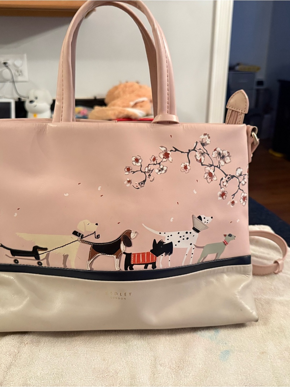 Radley London cherry blossoms  Dogs leather Bag
